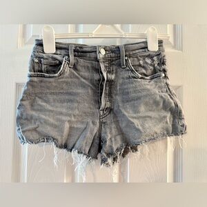 MOTHER Frayed Hem Gray Jean Shorts Size 26